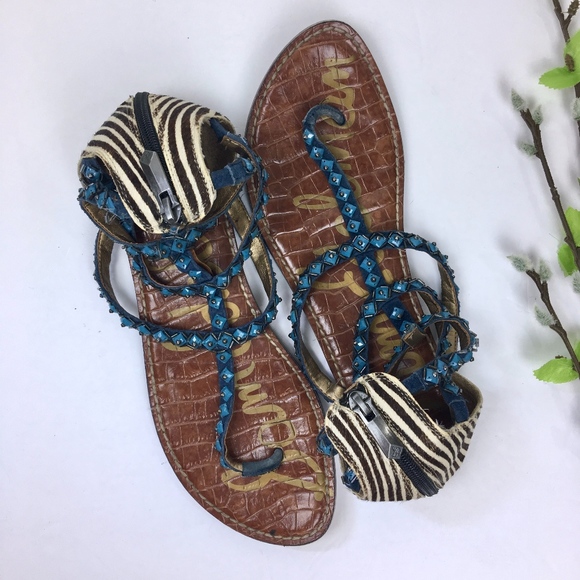 Sam Edelman Shoes - SAM EDELMAN Greyson Zebra Calf Hair Sandal Size 10